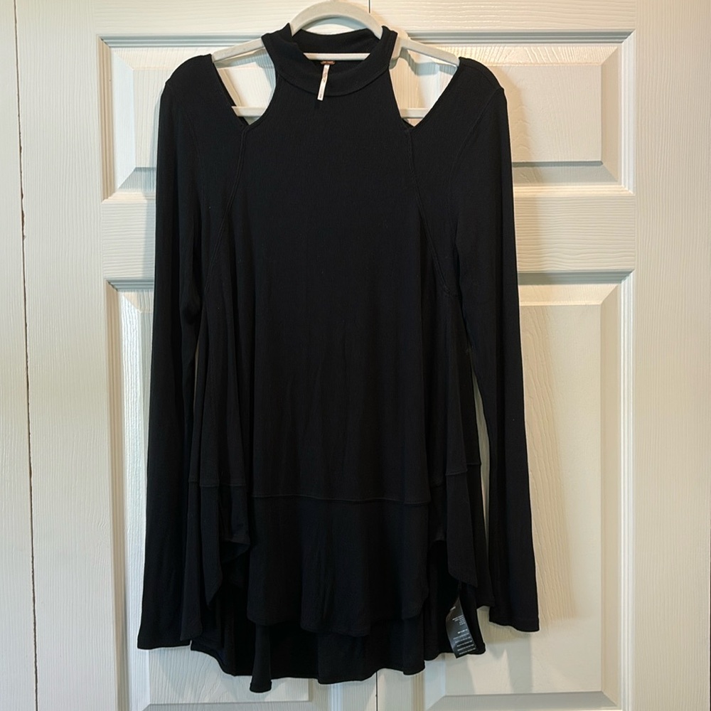 Free People Black Long Sleeve Tunic